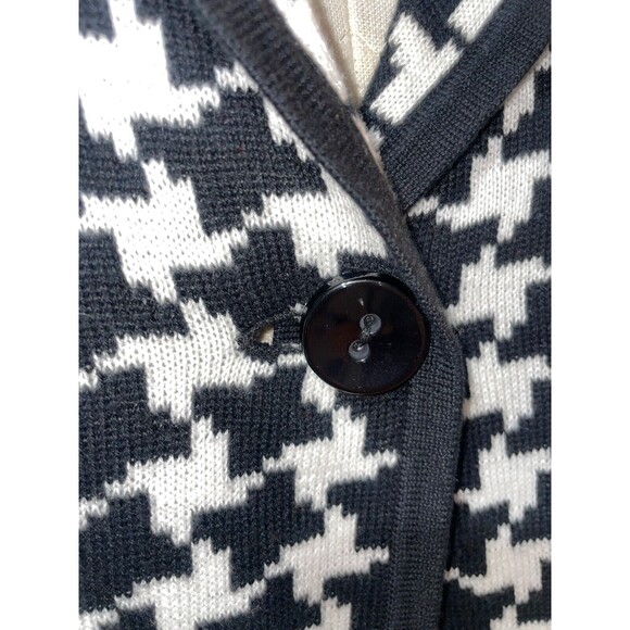 Josephine Chaus Women's Houndstooth Sweater Blazer Cardigan size S Cotton Blend - Picture 3 of 8